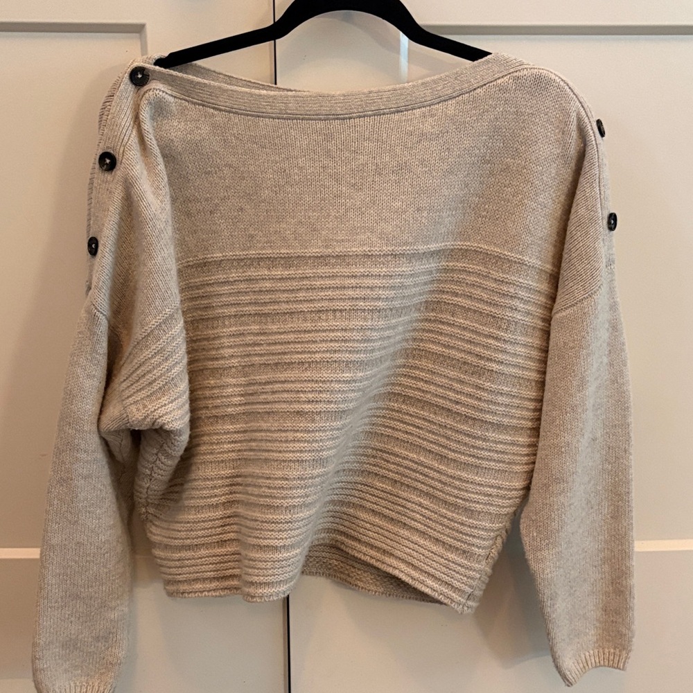Prana Gray Women's Sweater with Button Detail